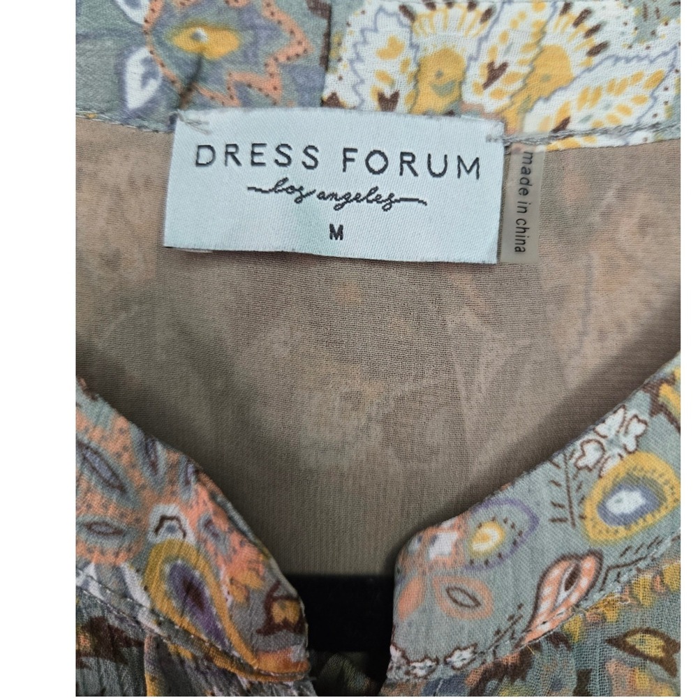 Dress Forum Boho Paisley Blouse Flowy Peasant Top Lightweight Festival Medium - Picture 7 of 11